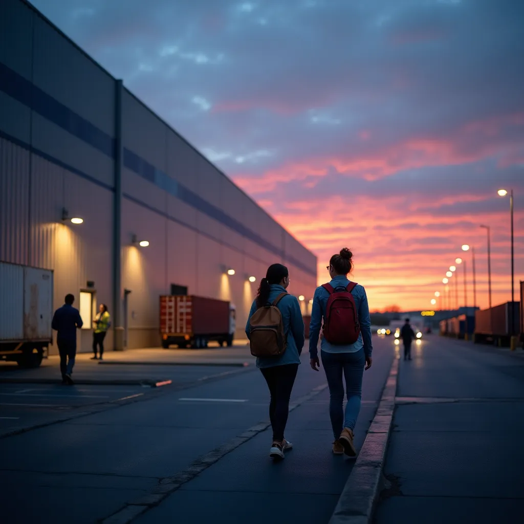 Oil transportation trucks at logistics center